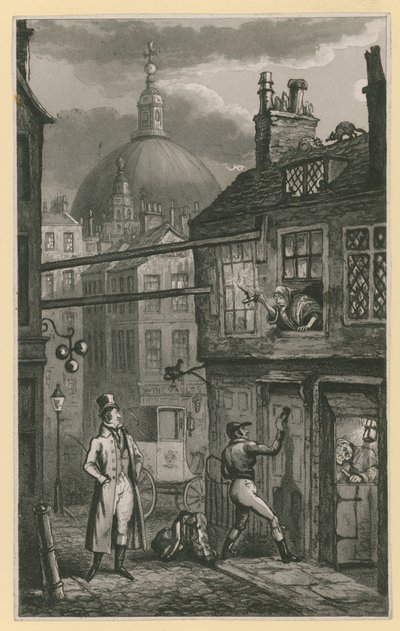 Scene of London life by English School