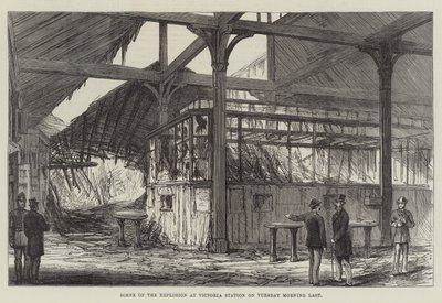 Scene of the Explosion at Victoria Station on Tuesday Morning Last by English School