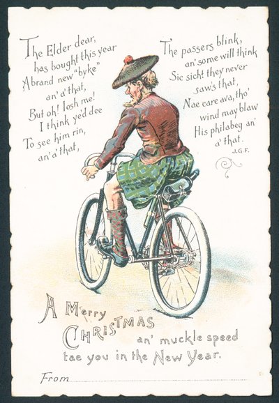 Scottish Christmas card by English School