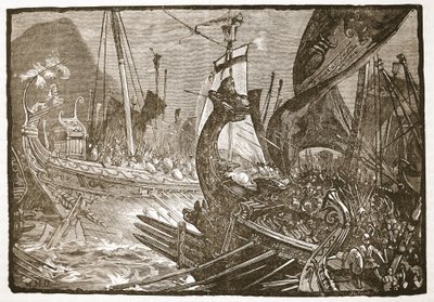 Sea-Fight Between Ptolemy and Demetrius Poliorcetes off Salamis by English School