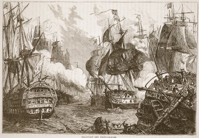 Sea-Fight off Trincomalee, Illustration from Cassell