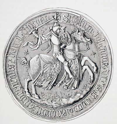 Seal of Jean II, Duke of Burgundy, Count of Nevers and Baron of Donzy, c.1880 by English School