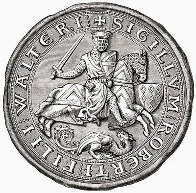Seal of Robert Fitzwalter, from A Short History of the English People by J. R. Green, published 1893 by English School