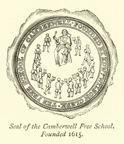 Seal of the Camberwell Free School, Founded 1615 by English School