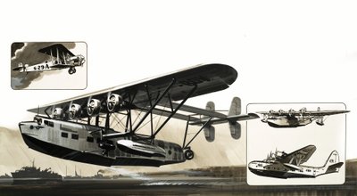 Seaplane montage by English School