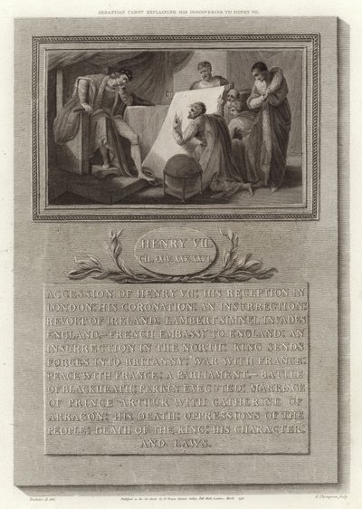 Sebastian Cabot explaining his discoveries to Henry VII by English School
