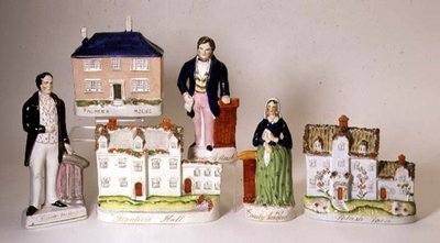 Selection of Titled Staffordshire Figures: Stanfield Hall; Potash Farm; Palmer