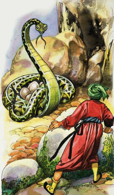 Serpent Protecting Its Eggs by English School