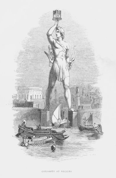 Seven Wonders Of The Ancient World: Colossus at Rhodes by English School