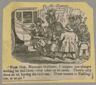 Shillibeer Omnibus; cartoon by English School
