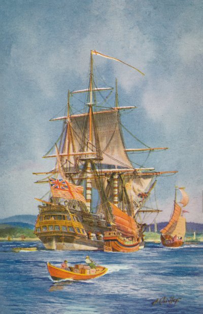 Ship belonging to the East India Company by English School