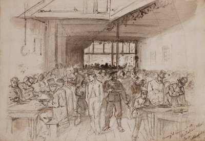 Shoreditch, Penny Dinner at the Australian Meat Company, c.1860 by English School