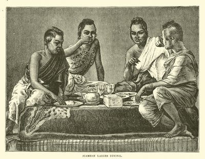 Siamese Ladies Dining by English School