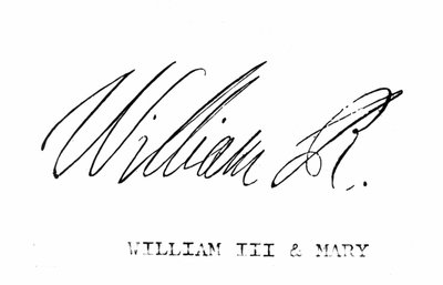 Signature of William III of England, from 