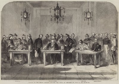 Signing of the Treaty between England and China at Tien-Tsin on 26 June 1858 by English School