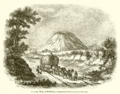 Silbury Hill, Wiltshire.--Conjectured to be a Colossal Barrow by English School