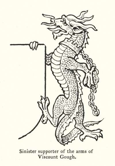 Sinister supporter of the arms of Viscount Gough by English School