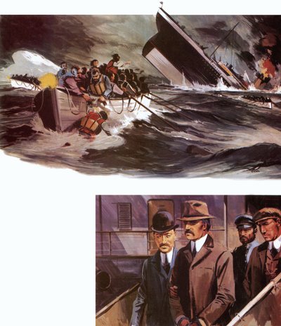 Sinking of Titanic and Arrest of Dr Crippen by English School