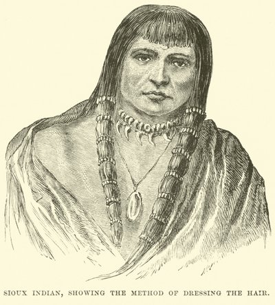 Sioux Indian, showing the method of dressing the hair by English School