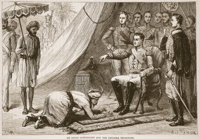 Sir David Ochterlony and the Ghoorka Messenger, illustration from Cassell