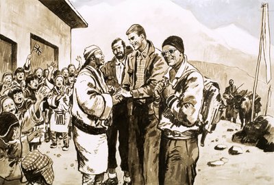 Sir Edmund Hillary revisits Nepal in 1963 by English School