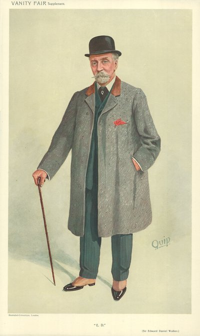 Sir Edward Daniel Walker, E. D., 13 October 1909, Vanity Fair Cartoon by English School
