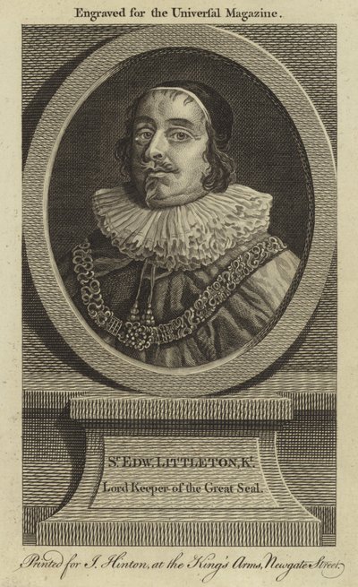 Sir Edward Littleton, Lord Keeper of the Great Seal by English School
