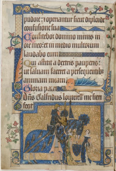 Sir Geoffrey Luttrell on horseback from the 