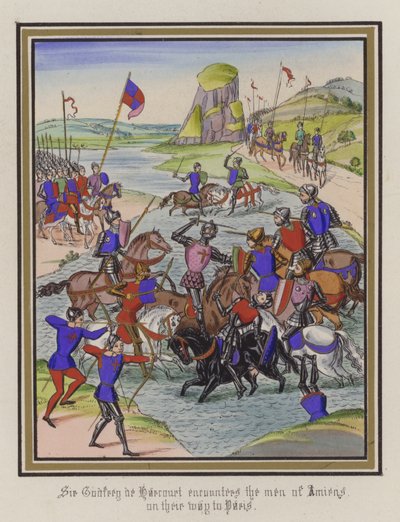 Sir Godfrey De Harcourt encounters the men of Amiens on their way to Paris by English School