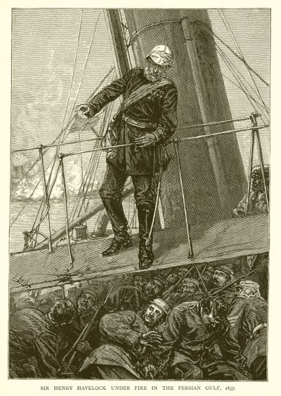 Sir Henry Havelock under Fire in the Persian Gulf, 1857 by English School