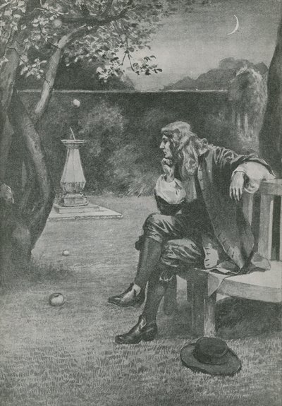 Sir Isaac Newton Sees an Apple Fall by English School