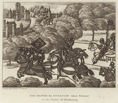 Sir Oliver du Guesclin taken Prisoner in the Forest of Cherbourg by English School