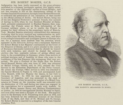 Sir Robert Morier, GCB, Her Majesty