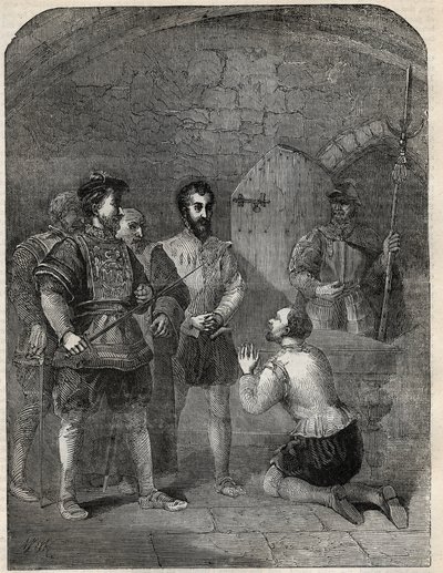 Sir Thomas Wyatt The Younger on his way to execution by English School