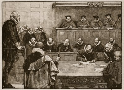 Sir Walter Raleigh Before the Judges, Illustration from Cassell