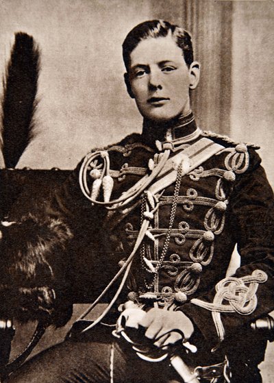 Sir Winston Churchill as a Lieutenant in the 4th Hussars in 1895 by English School