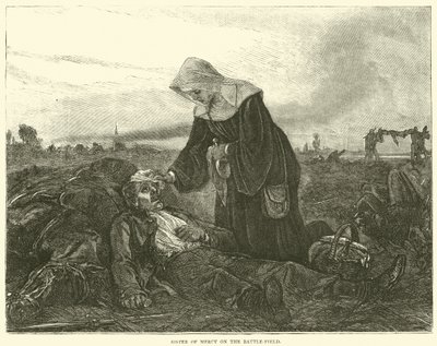 Sister of Mercy on the battle-field, September 1870 by English School