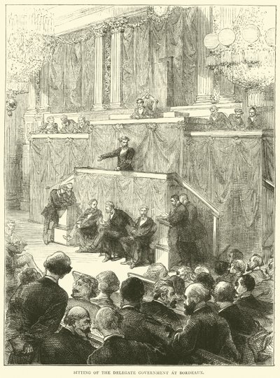 Sitting of the Delegate Government at Bordeaux, December 1870 by English School