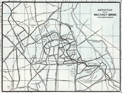 Sketch Plan of the Hackney Brook, compiled by E. Bolus by English School