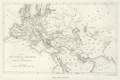 Sketch of the great empires in the time of Charlemagne by English School
