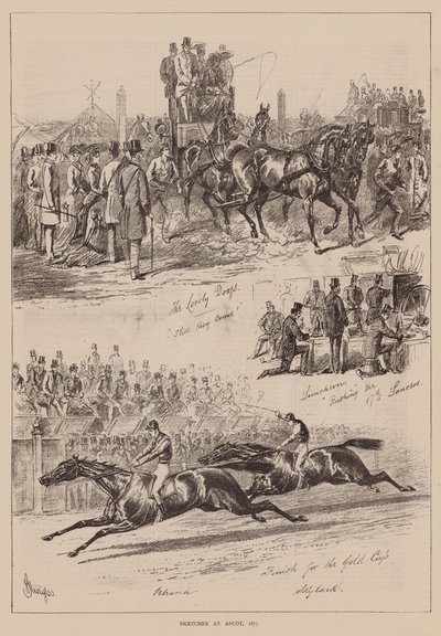 Sketches at Ascot by English School