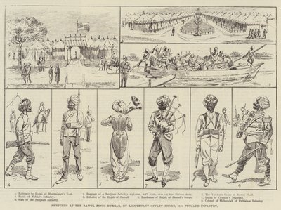 Sketches at the Rawul Pindi Durbar by English School