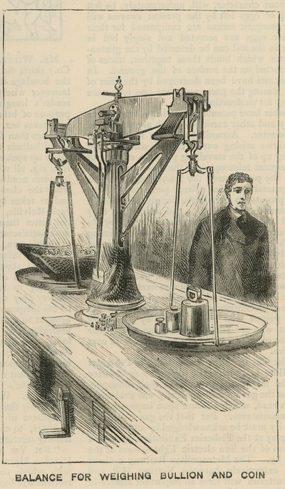 Sketches at the Royal Mint, Tower Hill; Balance for Weighing Bullion and Coin by English School
