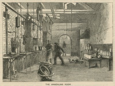 Sketches at the Royal Mint, Tower Hill; The Annealing Room by English School