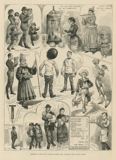 Sketches at the Royal Victoria Coffee Hall by English School
