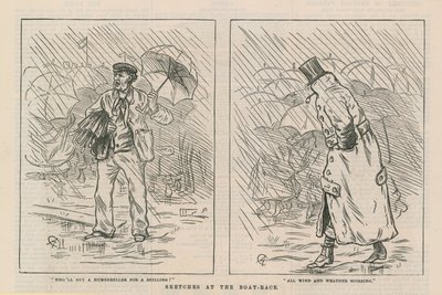 Sketches at the Boat Race by English School