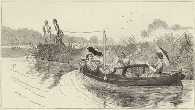 Sketches from a steam launch at Henley Regatta by English School