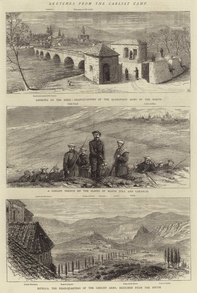 Sketches from the Carlist Camp by English School
