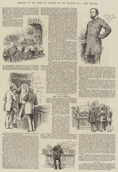 Sketches in the House of Commons at the Election of a New Speaker by English School