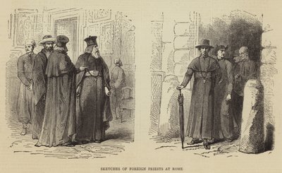 Sketches of Foreign Priests at Rome by English School